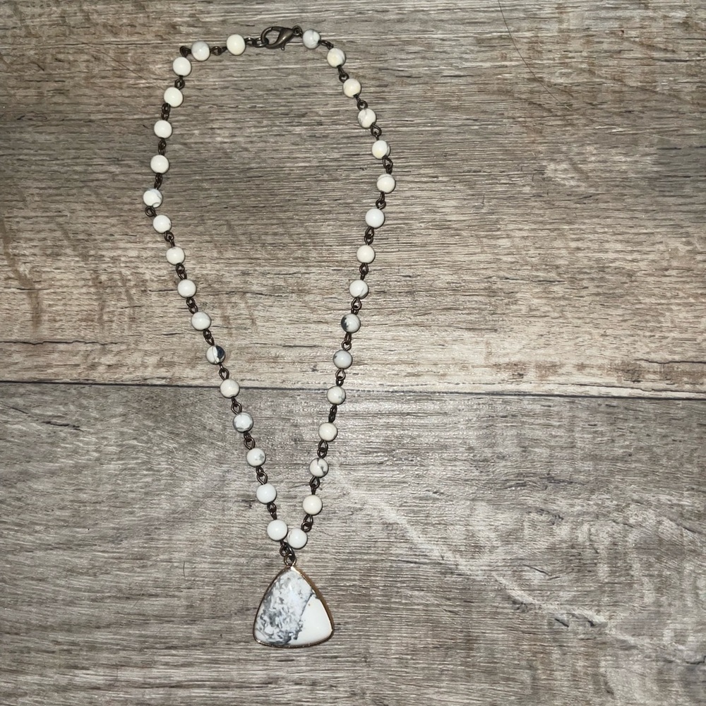 3 for $15: white stone necklace